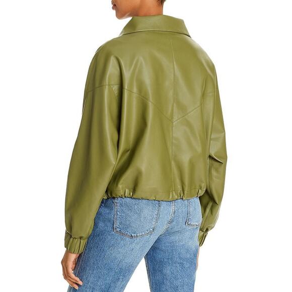 Aeron MOSS Women's Portia Bat Wing Faux Leather Bomber Jacket, EU 38 - Picture 1 of 5